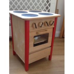 Cooker: wooden toy stove