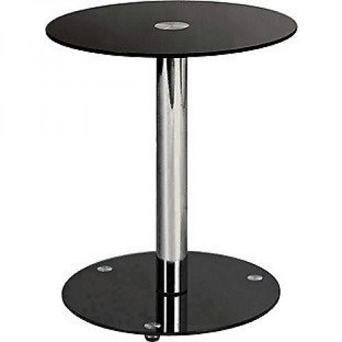Black Glass Side Table