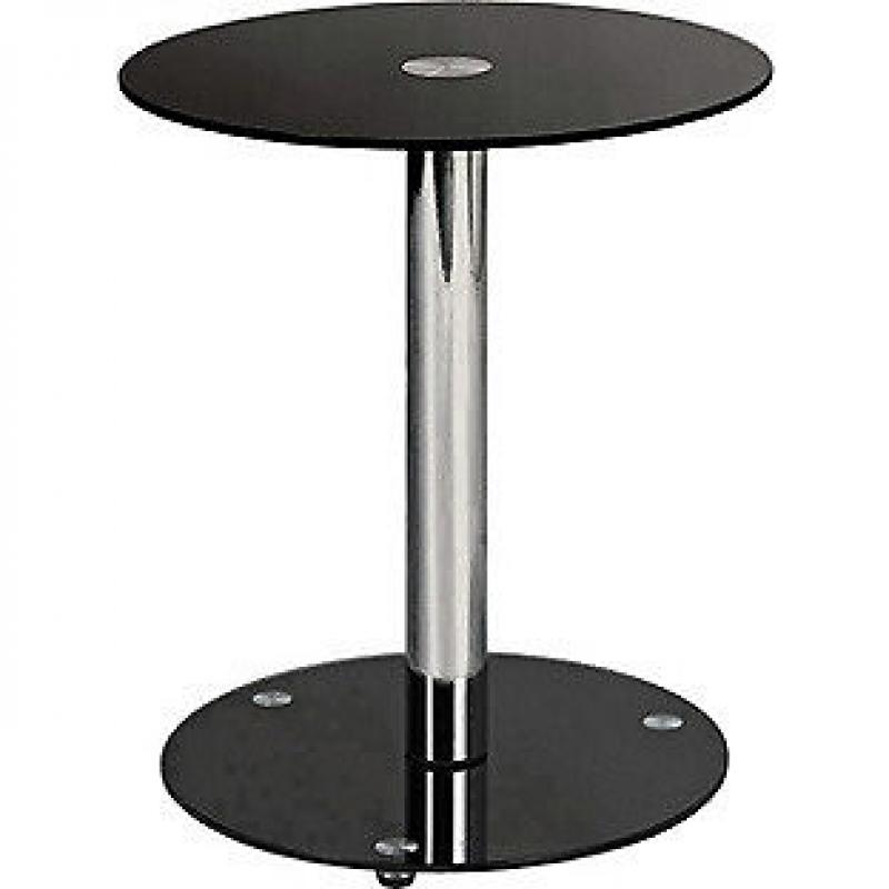 Black Glass Side Table