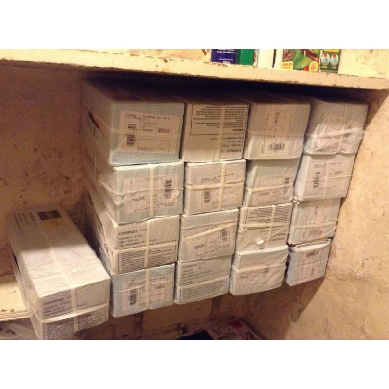 18 boxes white tiles