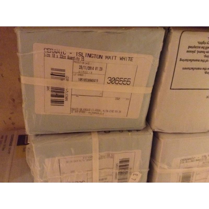 18 boxes white tiles