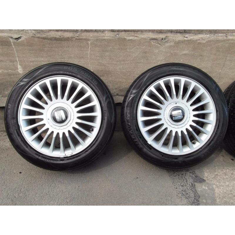 Seat Leon Cupra turbo alloy wheels, 16 inch with tyres, 2 are 5mm and the other are 2mm .