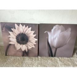 2 X beautiful flower canvas prints
