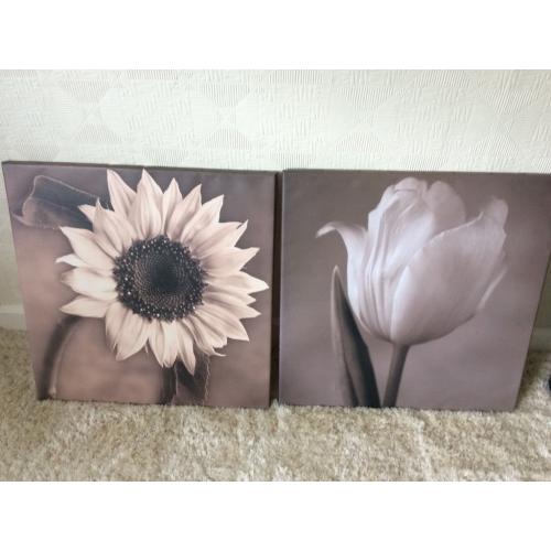 2 X beautiful flower canvas prints