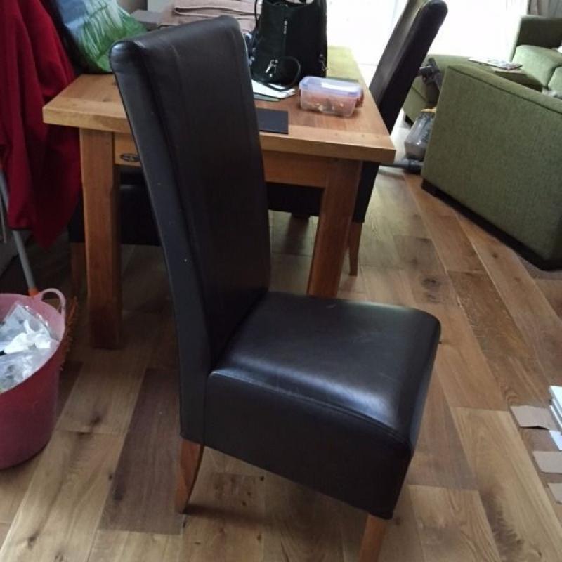 Dining room chairs (set of 4 leather chairs)