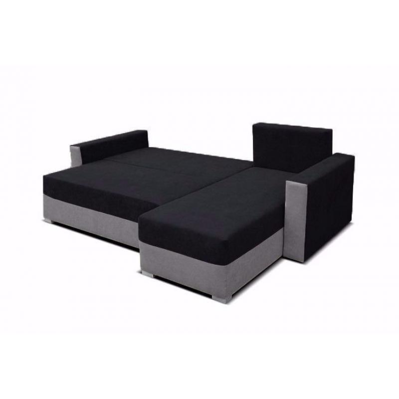 MOJITO BRAND NEW CORNER SOFA BED UNIVERSAL BLACK AND GREY