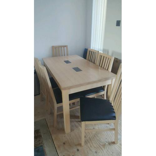 Table and 6 chairs