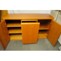 Solid teak Sideboard by SCOVBY of Denmark. 154 L x 46 D x 83 H, cm