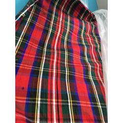Tartan silk material