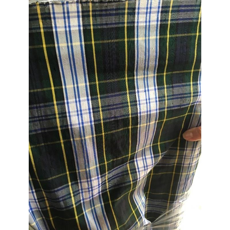 Tartan silk material