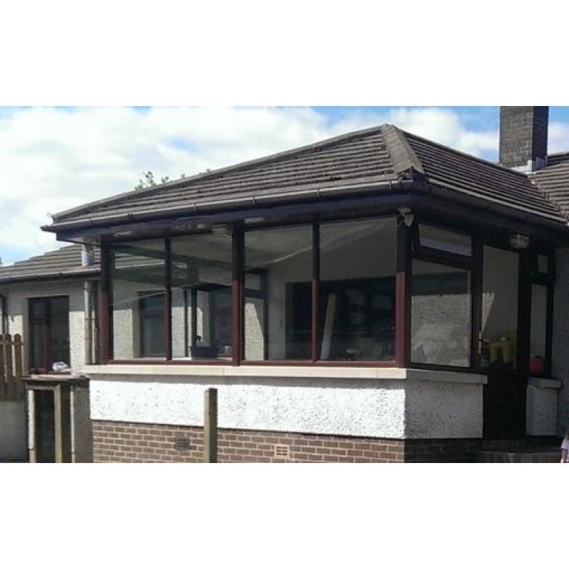 Sun Lounge / Conservatory - Mahogany PVC Windows & Door