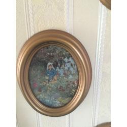 3 Small Oval Framed Pictures