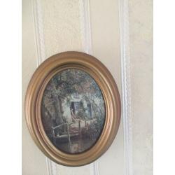 3 Small Oval Framed Pictures