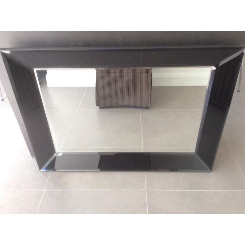 Large mirror with black glass sides