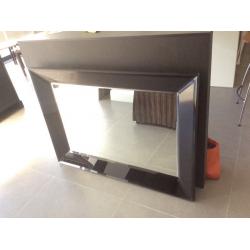 Large mirror with black glass sides