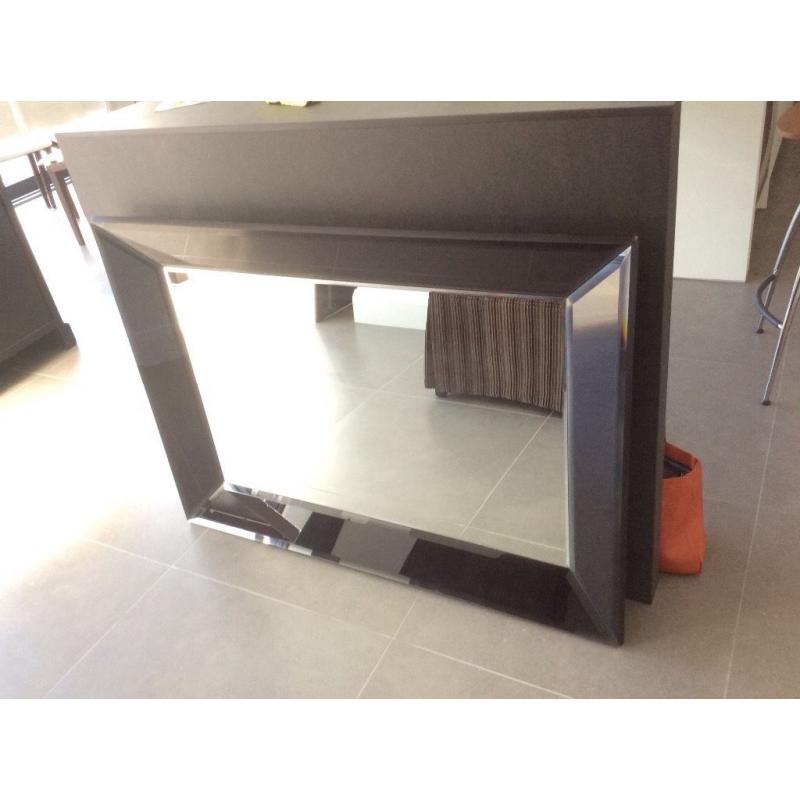 Large mirror with black glass sides