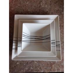 White square dinner set