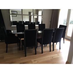 Very contemporary Sterling dining table + 8 chairs