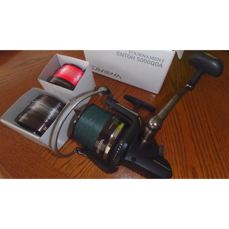 Daiwa Tournament Entoh 5000 qda reel + 2 spare spools