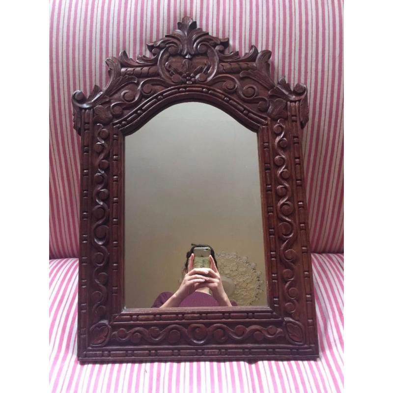 Indian Handcarved Wall Mirror