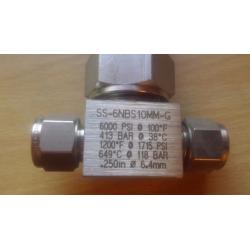 Swagelok SS-6NBS10MM-G Severe Service Union Bonnet Needle Valve (x12)
