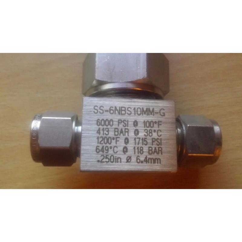 Swagelok SS-6NBS10MM-G Severe Service Union Bonnet Needle Valve (x12)