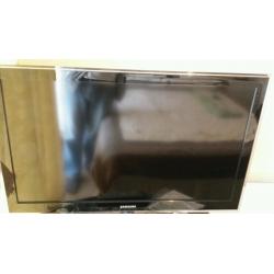 40" Samsung TV + Black Glass Table