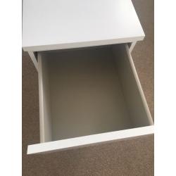 White IKEA bedside drawers