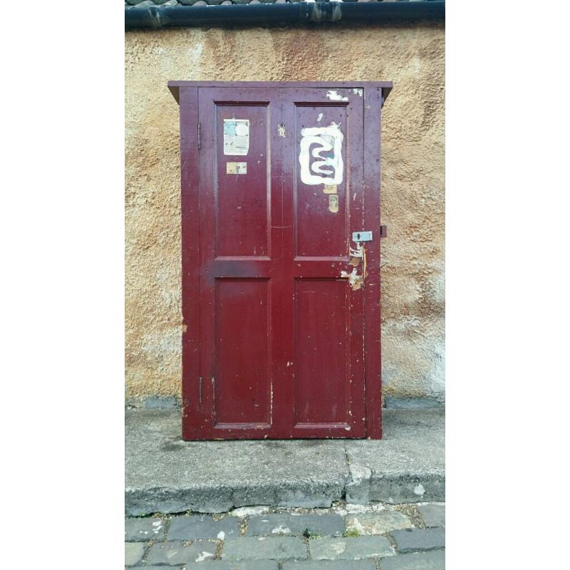 Vintage Factory Industrial Pitch Pine Cupboard Unit Interior Design Loft Props