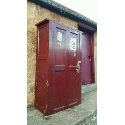 Vintage Factory Industrial Pitch Pine Cupboard Unit Interior Design Loft Props
