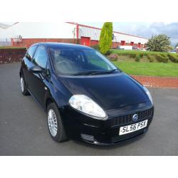 FIAT GRANDE PUNTO 1.2 ACTIVE, 56 PLATE, 3 DOOR HATCH, BLACK, LOW MILEAGE 61K, FULL YEARS MOT