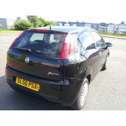 FIAT GRANDE PUNTO 1.2 ACTIVE, 56 PLATE, 3 DOOR HATCH, BLACK, LOW MILEAGE 61K, FULL YEARS MOT