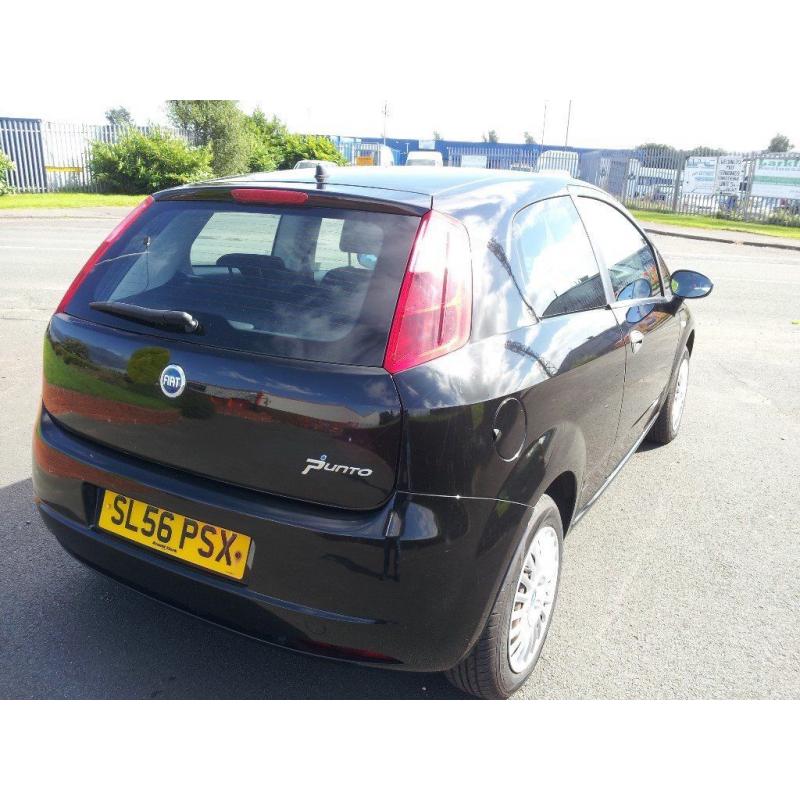 FIAT GRANDE PUNTO 1.2 ACTIVE, 56 PLATE, 3 DOOR HATCH, BLACK, LOW MILEAGE 61K, FULL YEARS MOT
