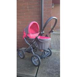Girls Dolls Pram and 3 wheel buggy