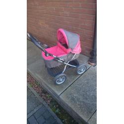 Girls Dolls Pram and 3 wheel buggy