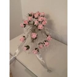 Swarovski Elements Crystal & Rose Fall Cascade Wedding Bouquet.