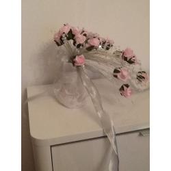 Swarovski Elements Crystal & Rose Fall Cascade Wedding Bouquet.