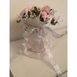 Swarovski Elements Crystal & Rose Fall Cascade Wedding Bouquet.