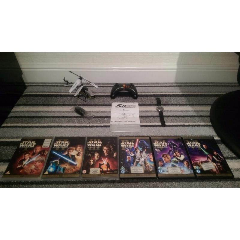 Star Wars 1-6 Limited Edition DVD's / RC Helicopter / Brand New JCB stylish Watch Bundle / Glasgow