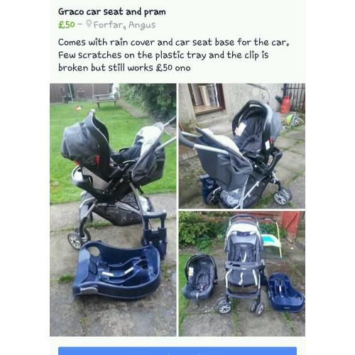 Graco car seat and pram
