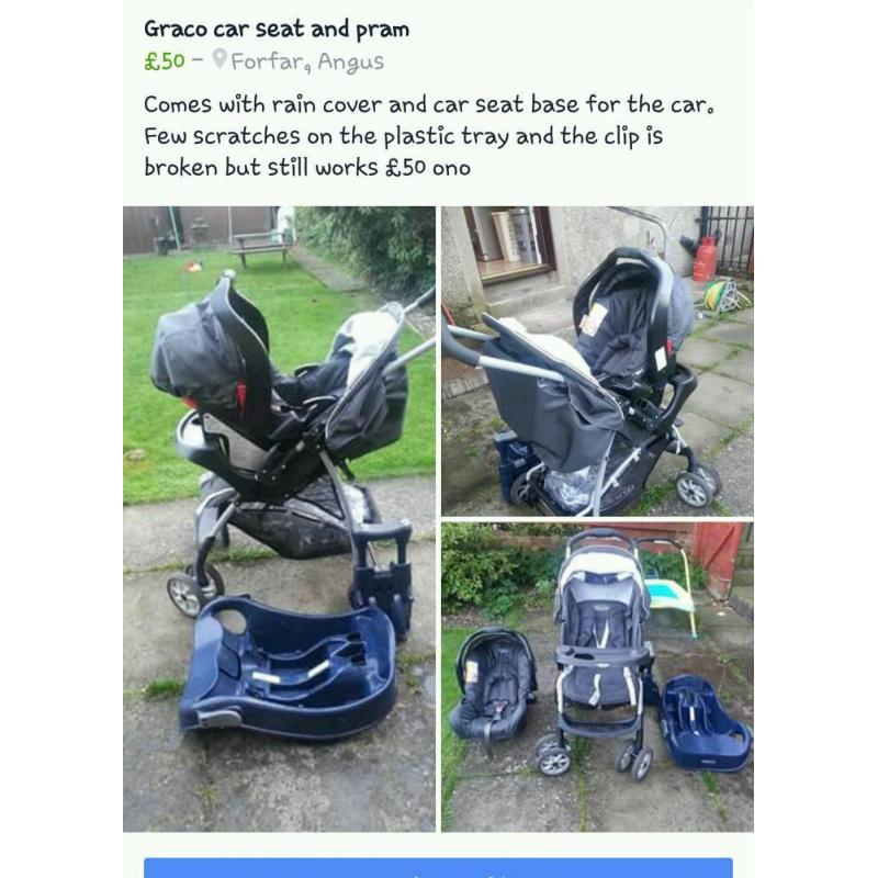 Graco car seat and pram