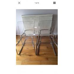 4 or 2 ikea tobias clear plastic Perspex chairs chrome legs