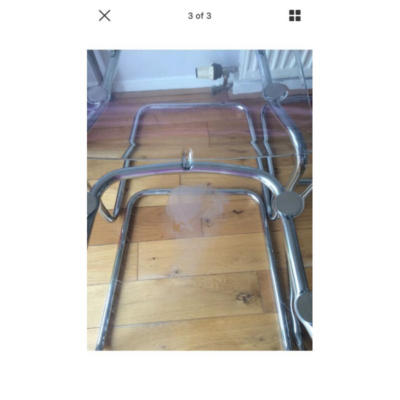 4 or 2 ikea tobias clear plastic Perspex chairs chrome legs