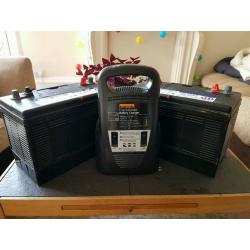 2x Alphaline XV31MF Leisure Batteries + Halford Charger