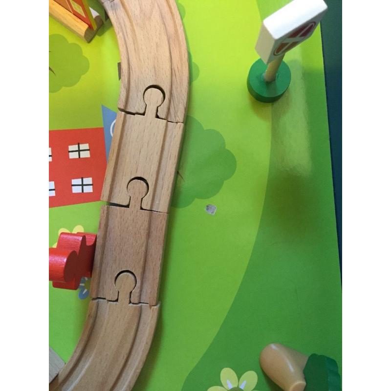 Chad Valley wooden table and train set