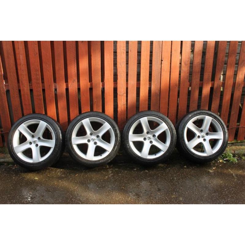 Peugeot set of GENUINE 17 inch Alloy Wheels with Tyres 225/45 R17