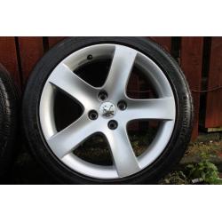 Peugeot set of GENUINE 17 inch Alloy Wheels with Tyres 225/45 R17