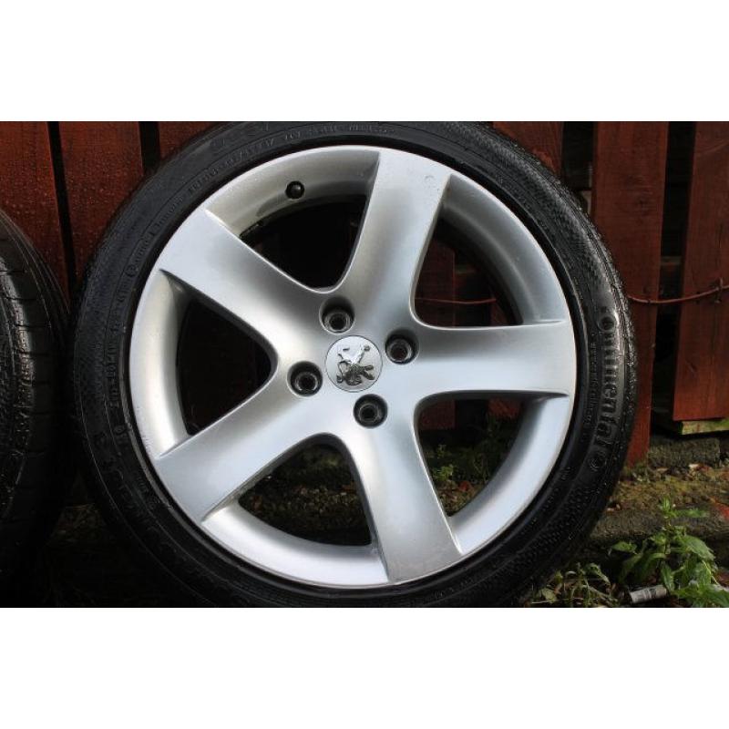 Peugeot set of GENUINE 17 inch Alloy Wheels with Tyres 225/45 R17