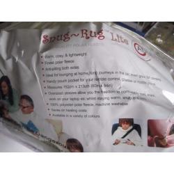 SNUG RUG ADULT POLAR FLEECE - BLANKET WITH SLEEVES PLUS HANDY POUCH POCKETS OPENED BUT UNUSED.