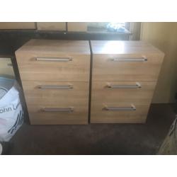 Fantastic quality set of three drawer bedside cabinets (pair)